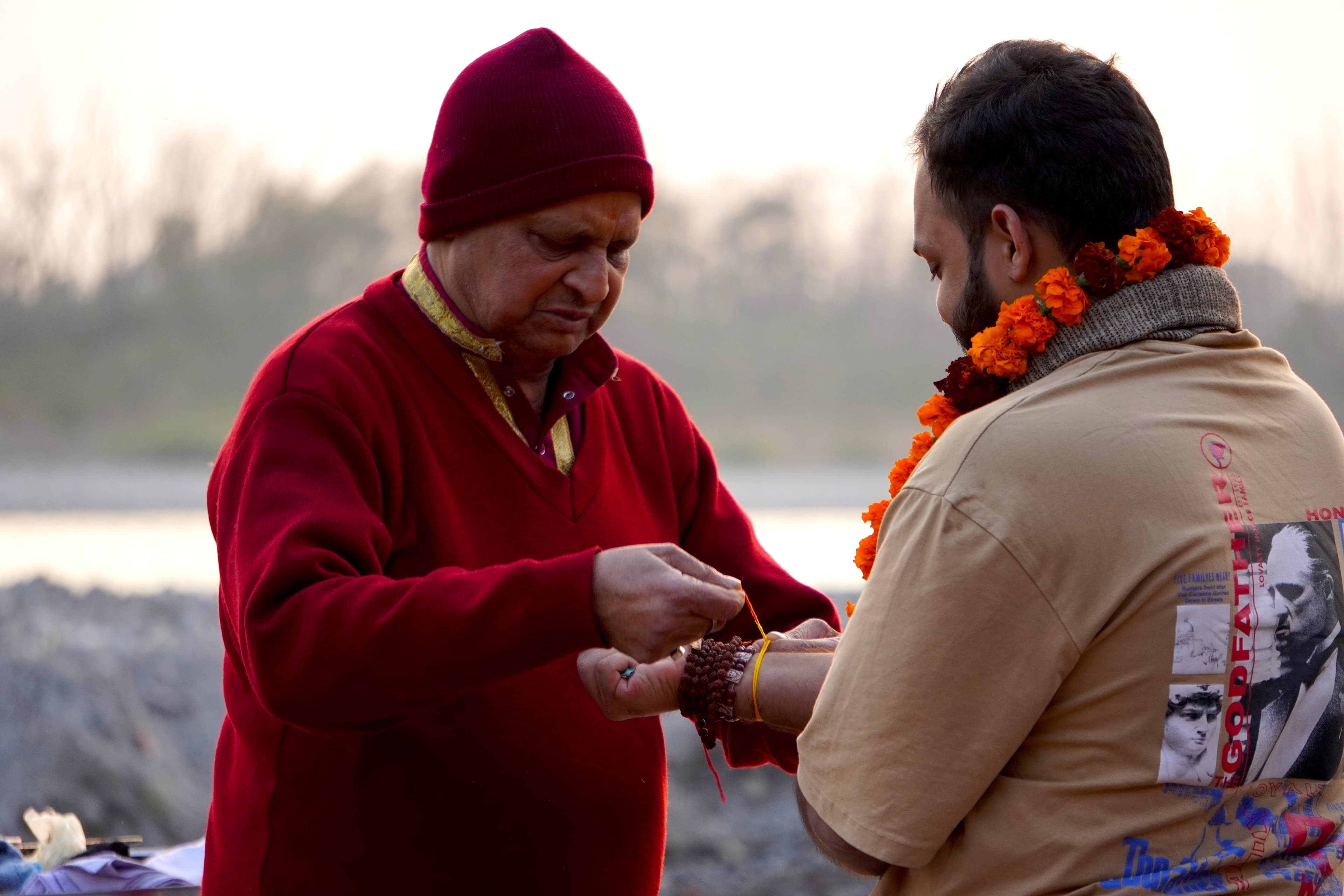 Hindu Rituals at Ganga Ghat, Rishikesh, India