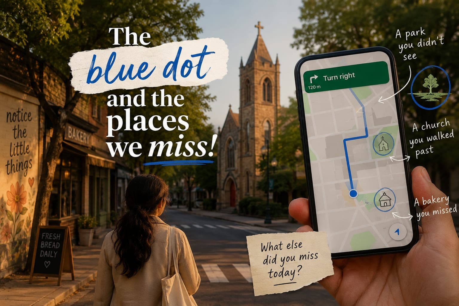 The blue dot and the places we miss!
